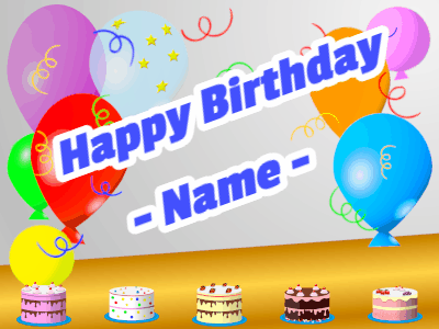 Happy Birthday GIF, birthday-194 @ Editable GIFs,Cute Critters bouncing cakes