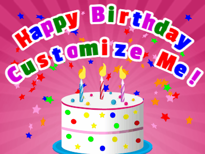 Happy Birthday GIF, birthday-195 @ Editable GIFs,Star Confetti Birthday Cake