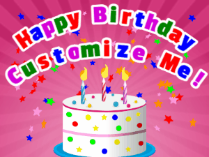 Happy Birthday GIF:Star Confetti Birthday Cake