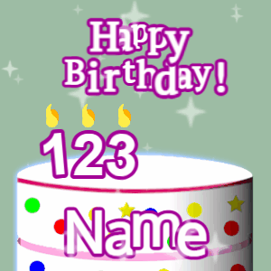 Happy Birthday GIF:Birthday cake gif with customizable name and age