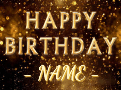 Celebrate with this animated happy birthday gif with glitter, sparklers, and a name to customize.