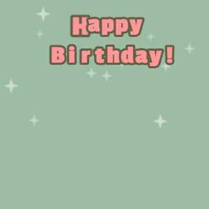 Happy Birthday GIF:Pink cake GIF summer green, finch & mona lisa text