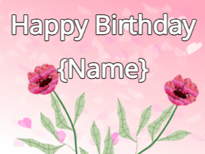 Happy Birthday GIF:Happy Birthday Flower GIF red & red on a pink