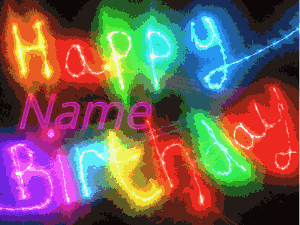 Color and neon and sparks and name