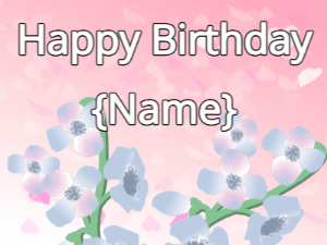 Happy Birthday GIF:Happy Birthday Flower GIF blue & blue on a pink