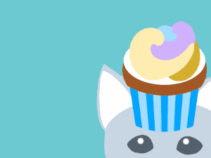 Kitty cat cupcake birthday greeting