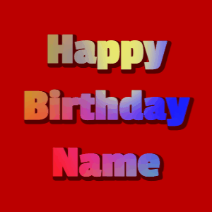 Happy Birthday GIF:mix fireworks on blue, block font, blue effect