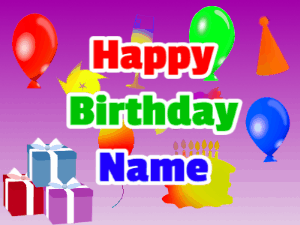 Happy Birthday GIF:Bright colors birthday wish