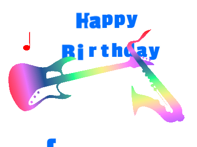 Happy Birthday GIF, birthday-23 @ Editable GIFs,Guitar and Sax Celebration