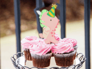 Happy Birthday GIF:Dino Birthday Cake Topper