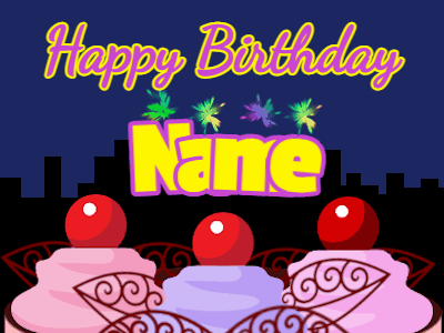 Happy Birthday GIF, birthday-238 @ Editable GIFs,Birthday cake icing with shooting stars