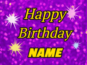 Happy Birthday GIF:Purple sparkles birthday gif