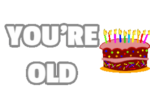 Happy Birthday GIF:Tongue in cheek, joke birthday cake