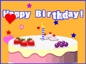 Birthday greeting cake