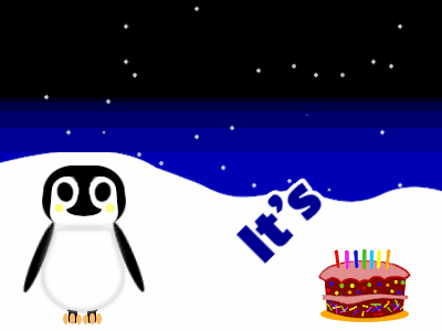 Happy Birthday, birthday-27530 @ Editable GIFs,Penguin Waving Happy Birthday