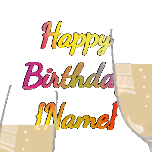 Happy Birthday GIF:Champagne Fireworks Birthday Toast