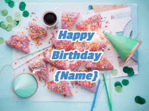 Happy Birthday GIF:A birthday party plate with cake
