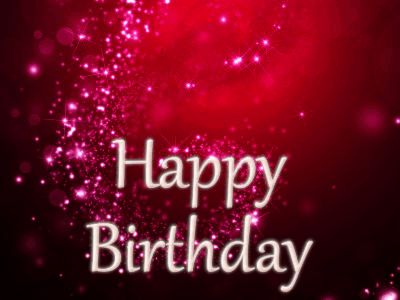 Red glitter birthday gif animated with text, sparkles, and a shooting star. Customize the name.