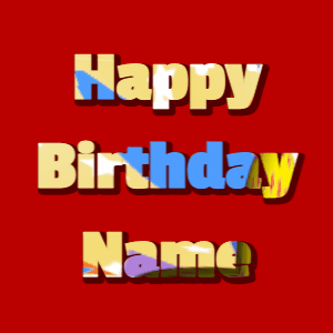 Happy Birthday GIF:stars fireworks on blue, cursive font, rainbow effect