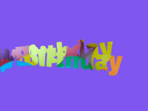 Happy Birthday GIF:Flying birthday text on balloons