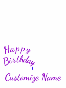 A bright white happy birthday gif with cartoon fireworks and three lines of text to customize.