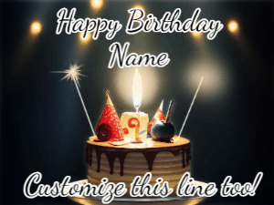 Happy Birthday GIF:Sparklers on a dark birthday cake