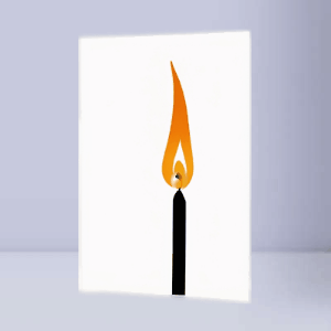 A eloquent and classy birthday card gif with a lone flickering candle that opens to names you can customize.