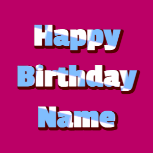 Happy Birthday GIF:stars fireworks on blue, cursive font, party colors effect