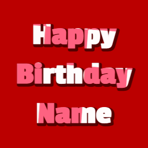 Happy Birthday GIF:hearts fireworks on blue, cursive font, red effect