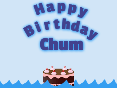 Happy Birthday GIF, birthday-4714 @ Editable GIFs,Birthday shark gif: chocolate cake &amp; blue text