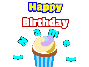 Happy Birthday GIF:Birthday Cupcake Gif