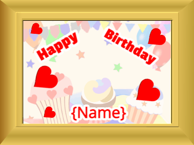 Happy Birthday, birthday-504 @ Editable GIFs,Birthday picture: party happy faces red block