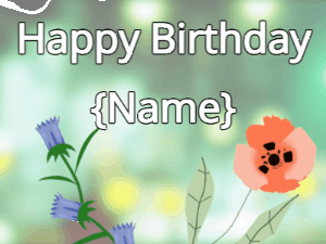 Happy Birthday GIF:Happy Birthday Flowers