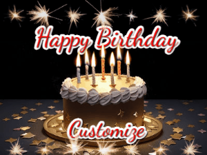 Happy Birthday GIF:Sparklers Galore Cake and Candles