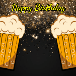 Happy Birthday GIF, birthday-524 @ Editable GIFs,Beer and Sparkles Birthday Cupcake