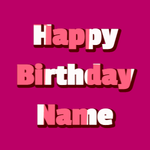 Happy Birthday GIF:hearts fireworks on black, cursive font, red effect