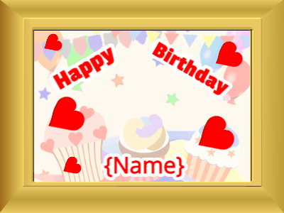 Happy Birthday, birthday-5304 @ Editable GIFs,Birthday picture: party stars red block