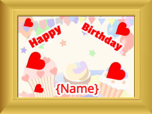 Happy Birthday GIF:Birthday picture: party stars red block