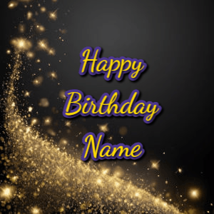A beautiful Animated Happy Birthday GIF full of glitter and fireworks. It reads Happy Birthday Name and can be customized.