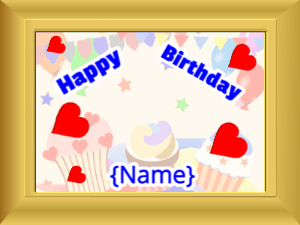 Happy Birthday GIF:Birthday picture: party stars blue block