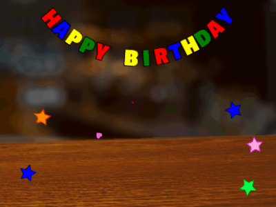 Happy Birthday GIF, birthday-5734 @ Editable GIFs,candy Cake, flying mix on a pub background