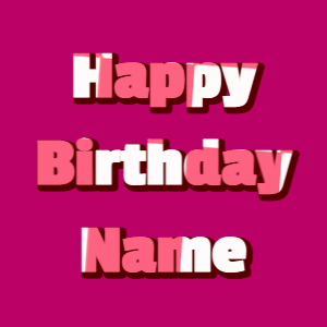 Happy Birthday GIF:mix fireworks on black, block font, red effect