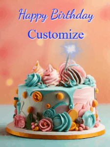 Happy Birthday GIF:Birthday Cake with Sparkler