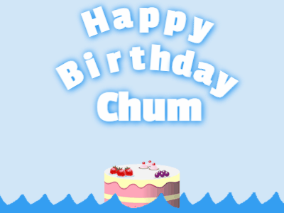 Happy Birthday GIF, birthday-5914 @ Editable GIFs,Birthday shark gif: fruity cake &amp; white text