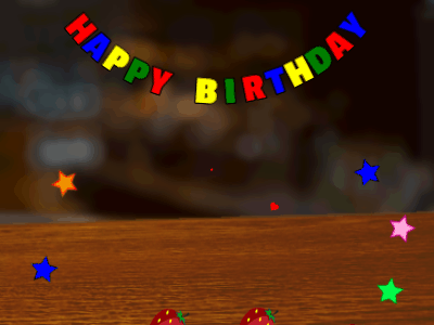 Happy Birthday GIF, birthday-5934 @ Editable GIFs,cream Cake, flying hearts on a pub background