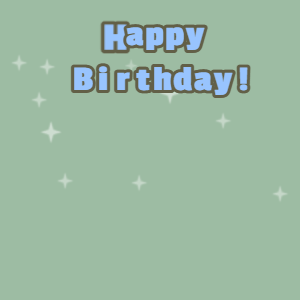 Happy Birthday GIF:Candy cake GIF summer green, finch & perano text