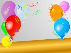 Happy Birthday GIF:blue & yellow Birthday GIF on gift wrap with yellow balloons