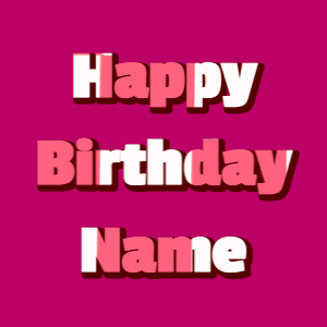 Happy Birthday GIF:mix fireworks on black, cursive font, red effect