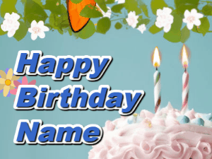 Happy Birthday GIF:Birthday Cake Floral GIF 619