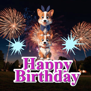 Happy Birthday GIF:Cute Bouncing Corgis